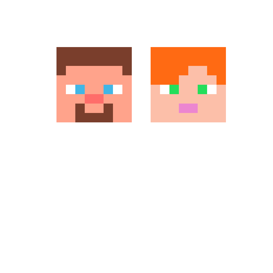 Minecraft Steve och Alex