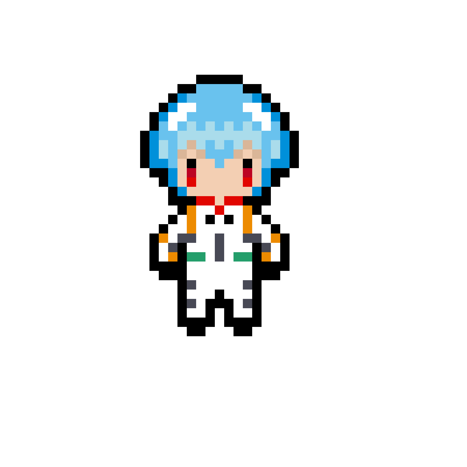 Pärlplatta mönster för Rei Chibi - Evangelion