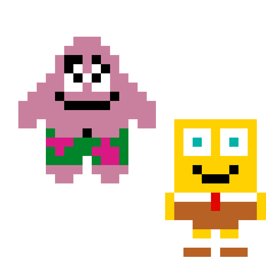 Pärlplatta mönster för Bob Esponja och Patricio