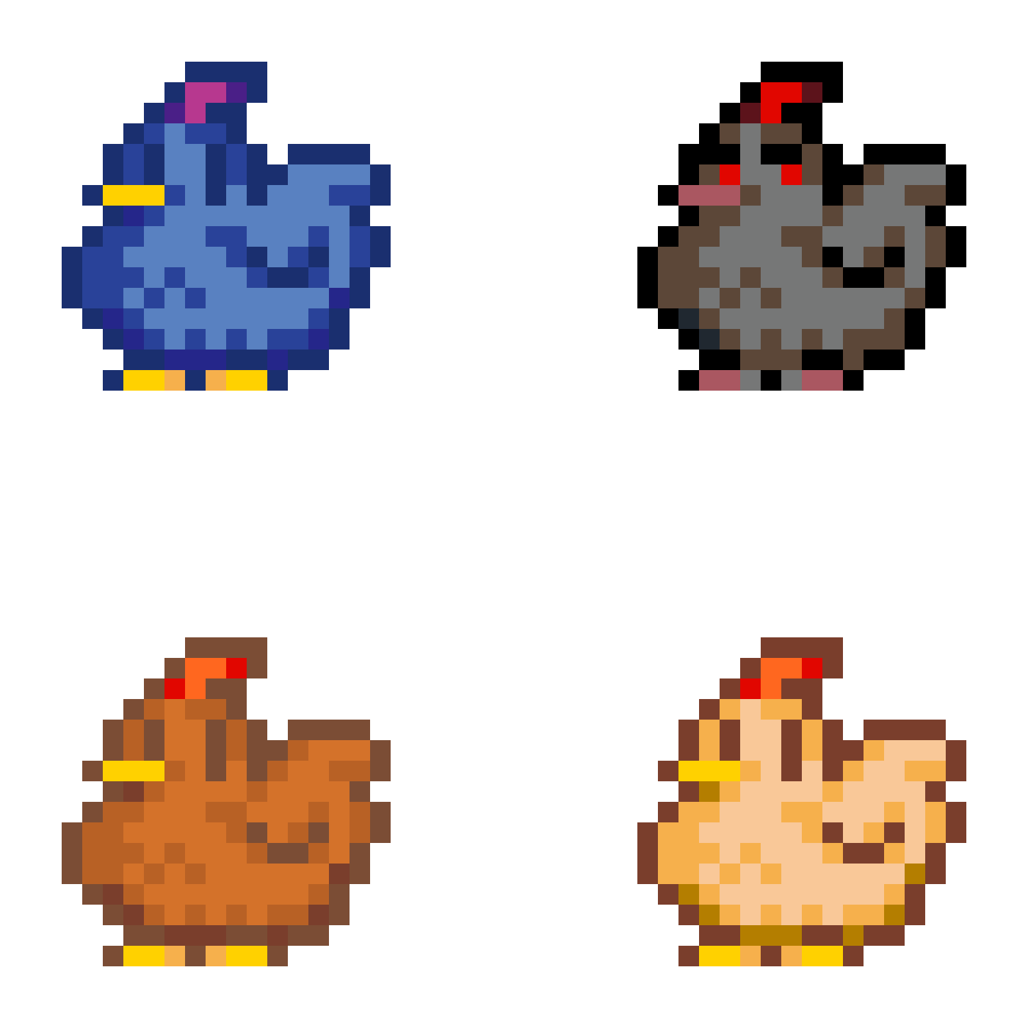 Pärlplatta mönster för Höns Stardew valley