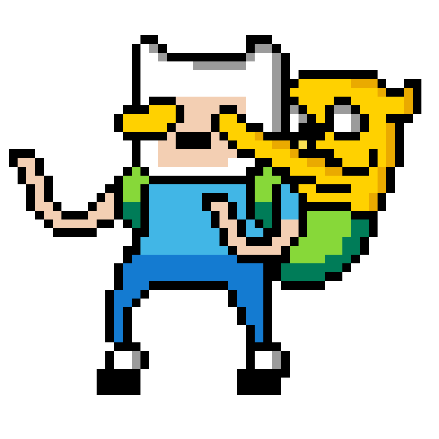 Pärlplatta mönster för Finn och Jake - Äventyrstid