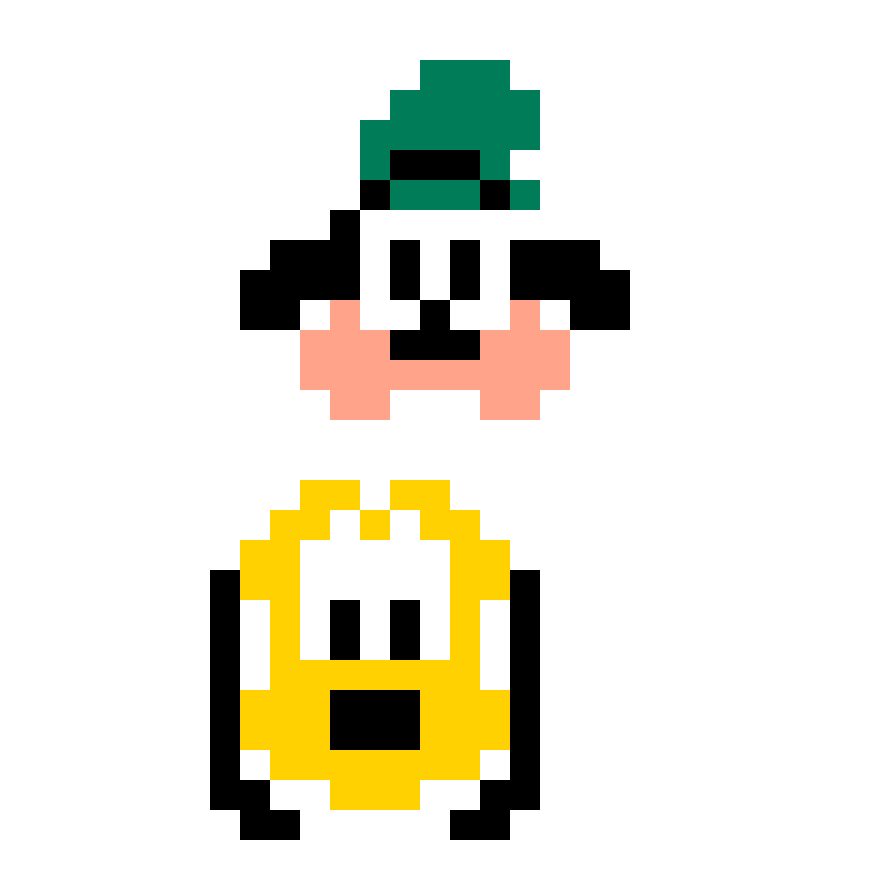 Pärlplatta mönster för GOOFY Y PLUTO
