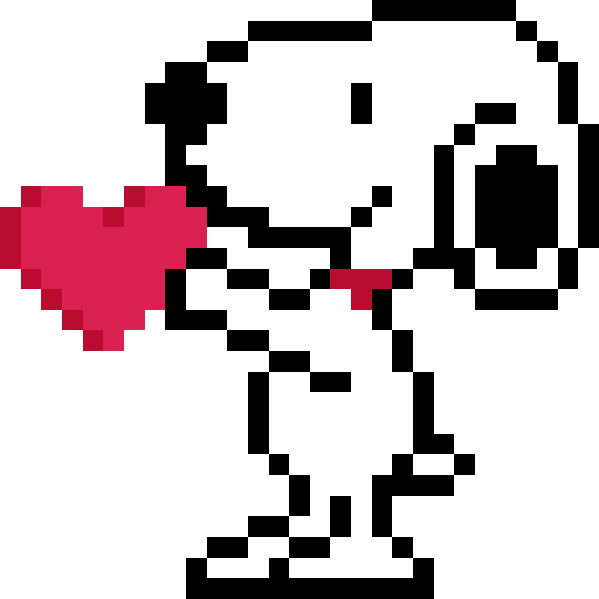 Pärlplatta mönster för Snoopy ger bort ett hjärta - Peanuts