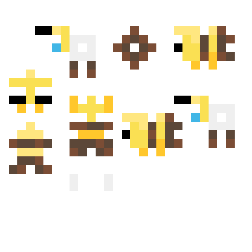 Pärlplatta mönster för Bin liten (Bee) - Minecraft