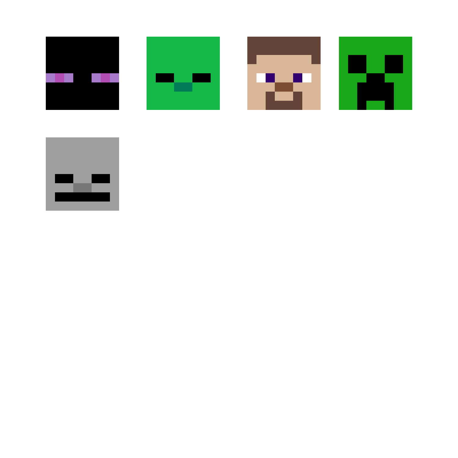 Pärlplatta mönster för Minecraft Cabezas