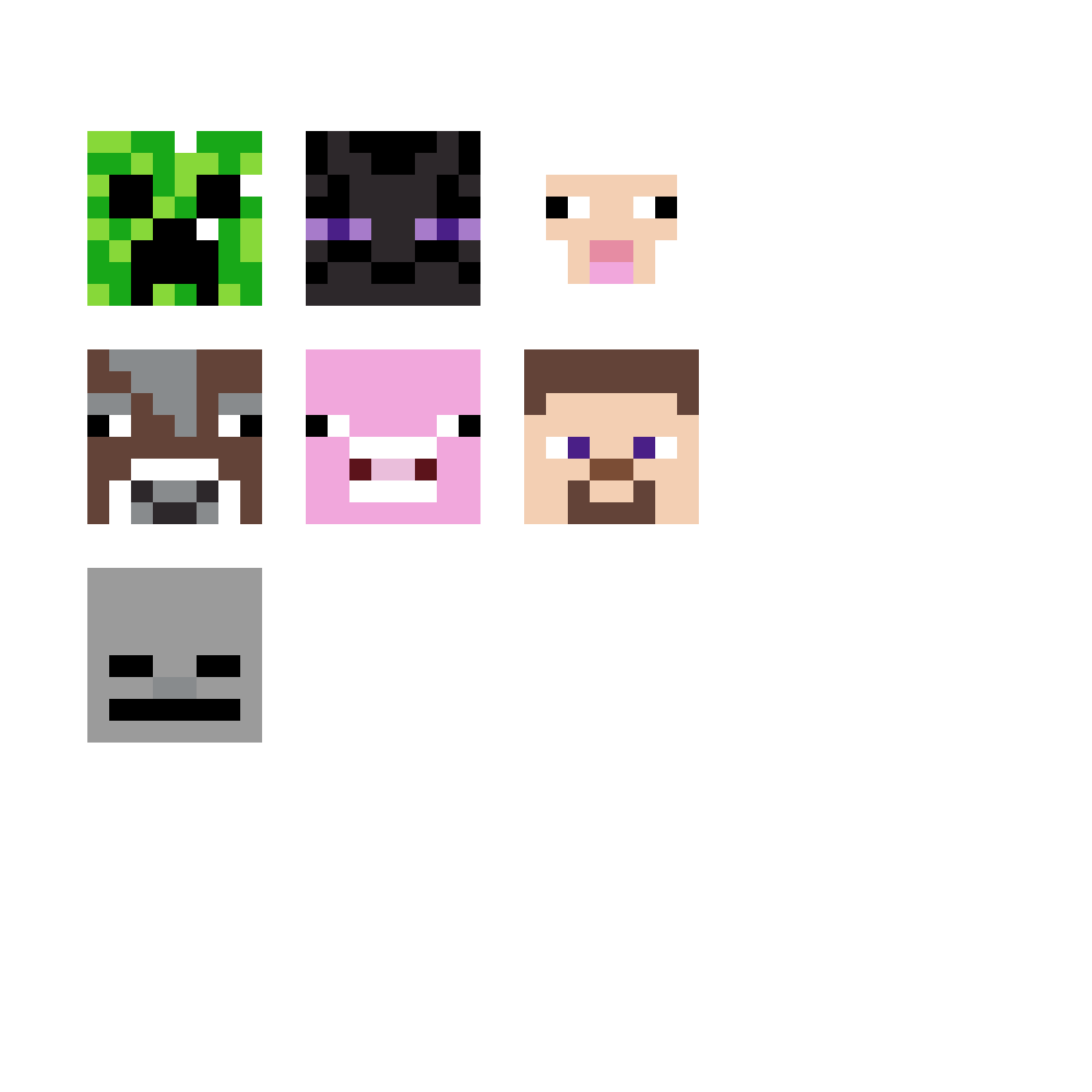 Pärlplatta mönster för Minecraft ikoner