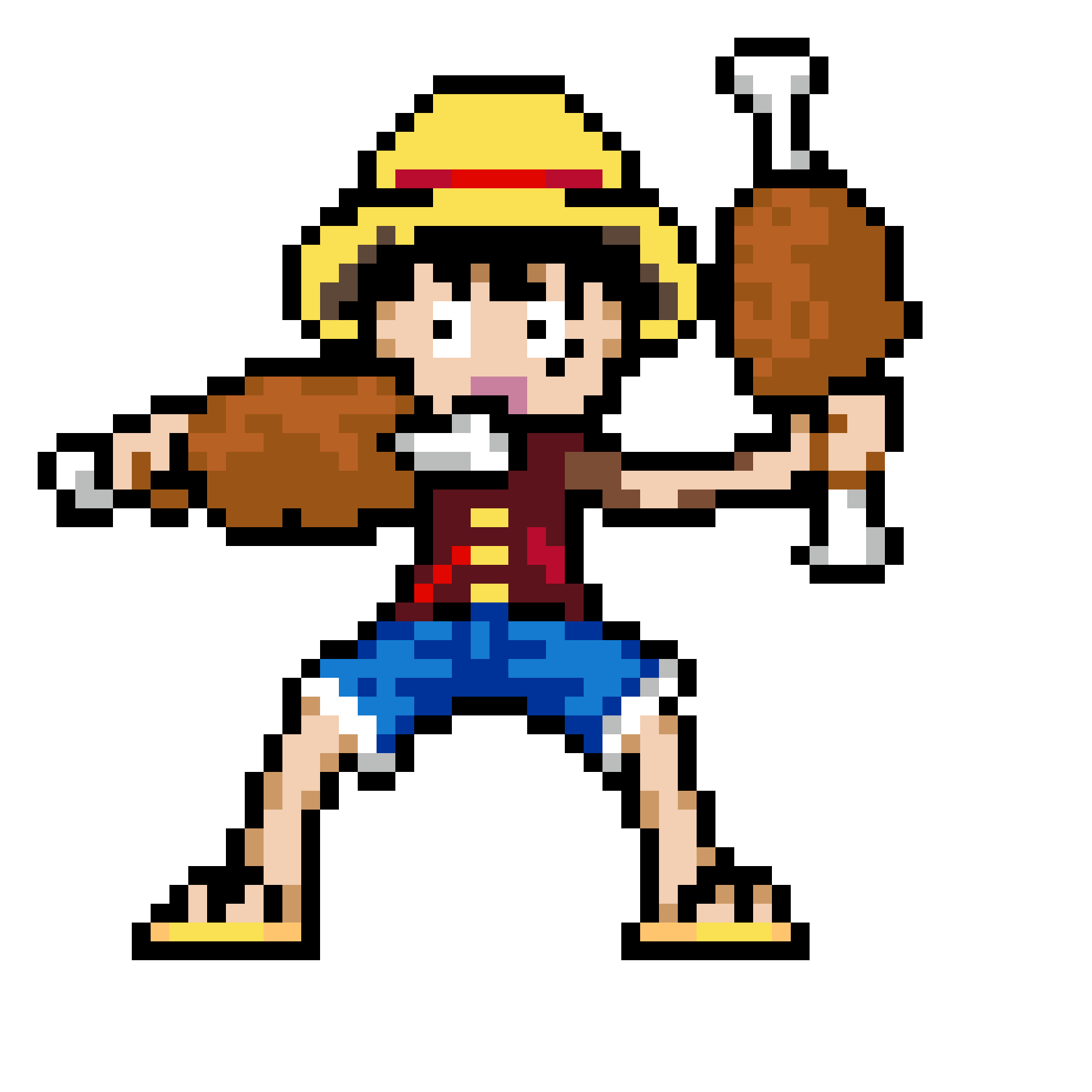 Pärlplatta mönster för Luffy Gloton JS