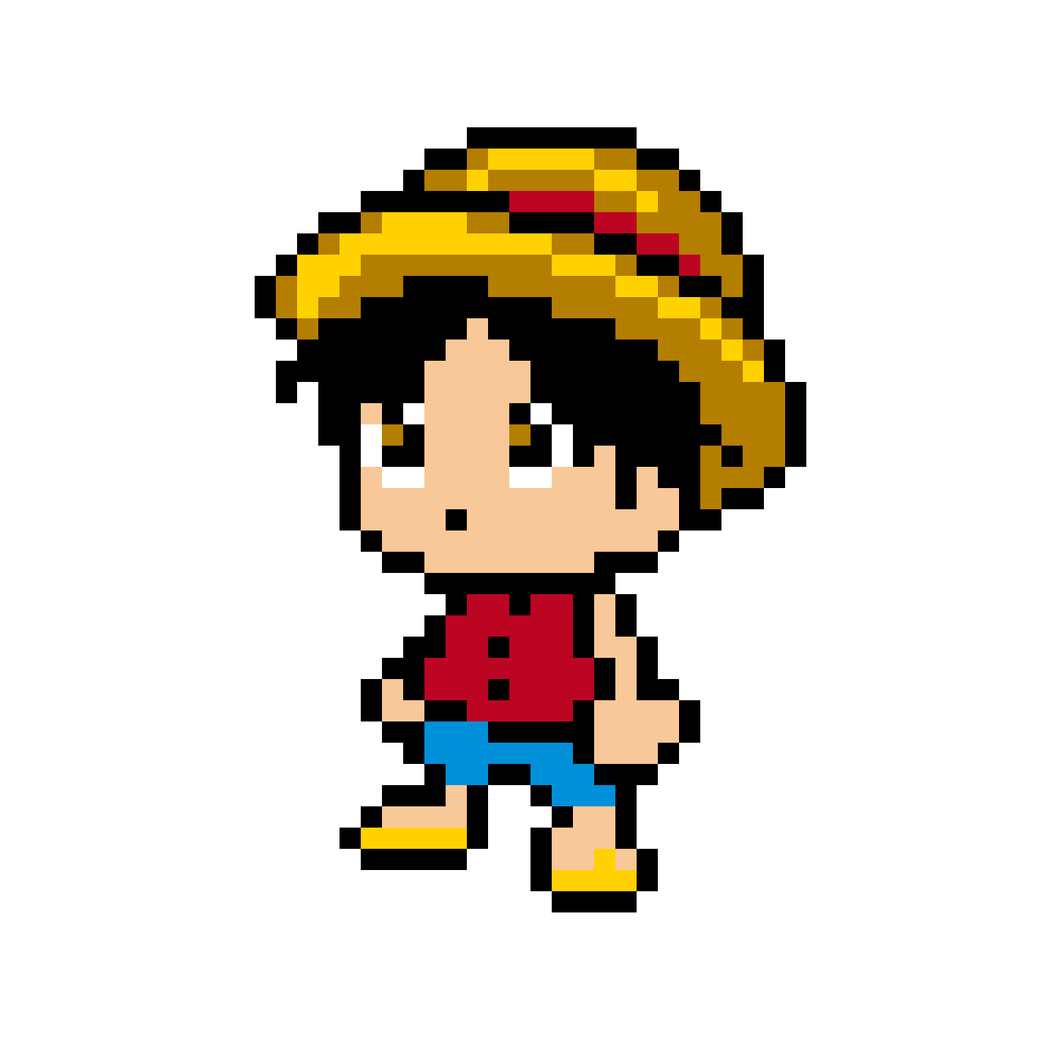 Pärlplatta mönster för Monkey D. Luffy