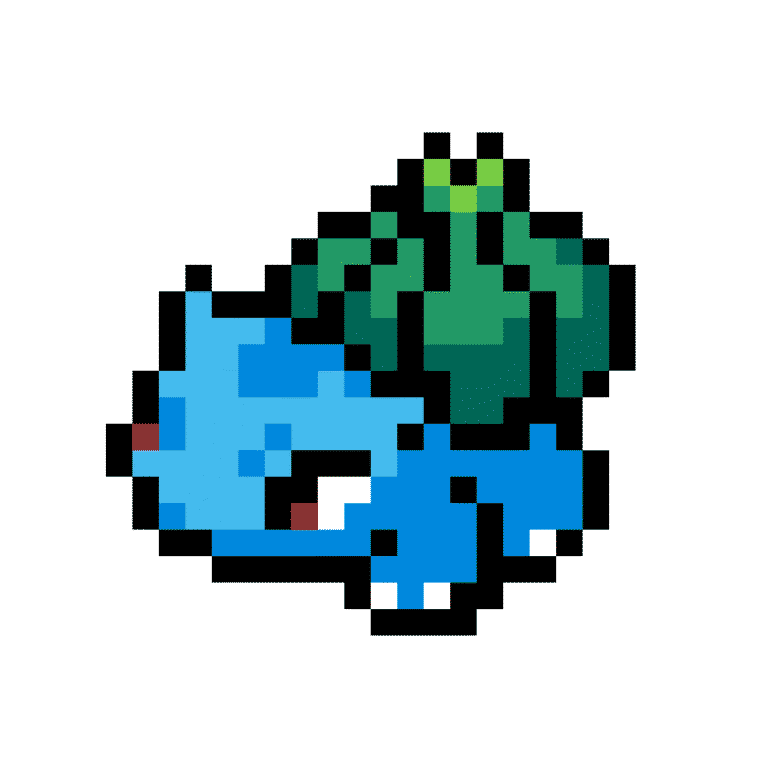 #01 Bulbasaur – Pokemon Pärlplatta Mönster