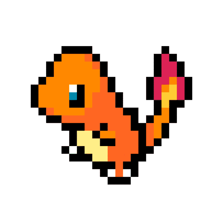 #04 Charmander – Pokemon Pärlplatta Mönster