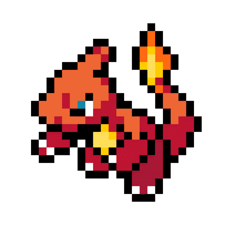 #05 Charmeleon – Pokemon Pärlplatta Mönster