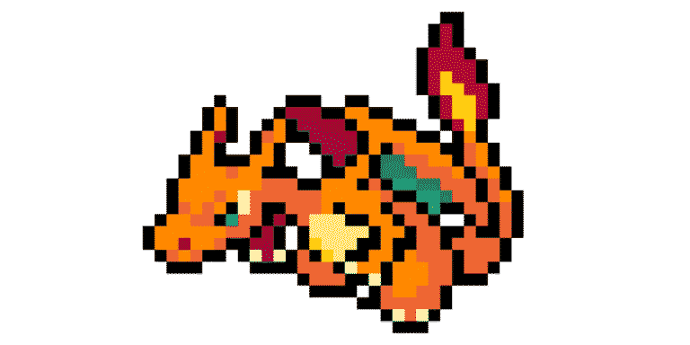 #06 Charizard – Pokemon Pärlplatta Mönster