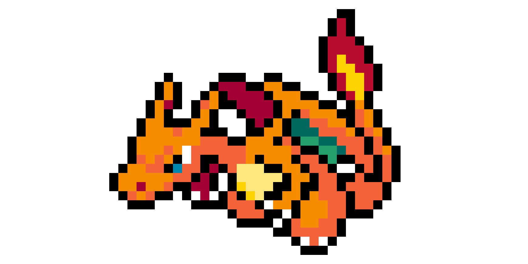 Pärlplatta mönster för #06 Charizard