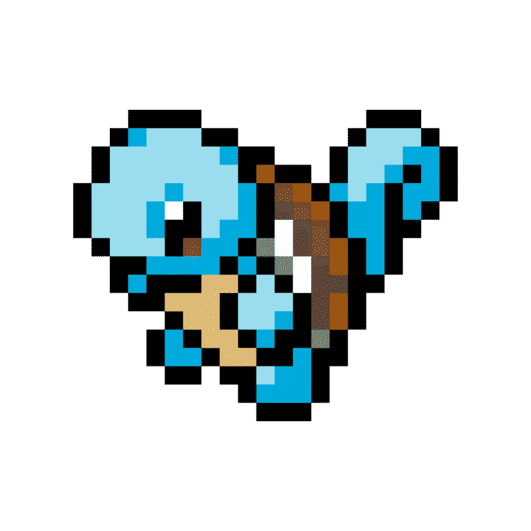 #07 Squirtle – Pokemon Pärlplatta Mönster