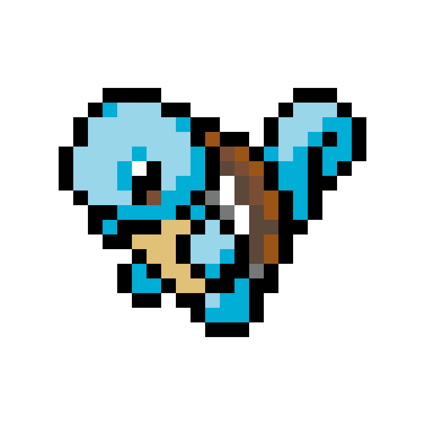 Pärlplatta mönster för #07 Squirtle