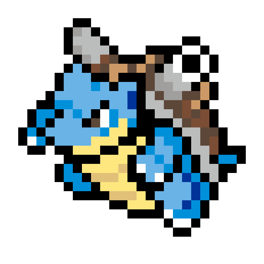 Pärlplatta mönster för #09 Blastoise