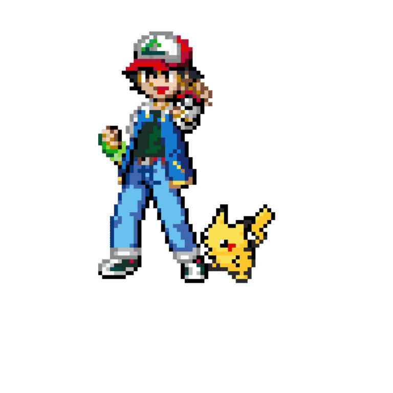Ash och Pikachu – Pokemon Pärlplatta Mönster