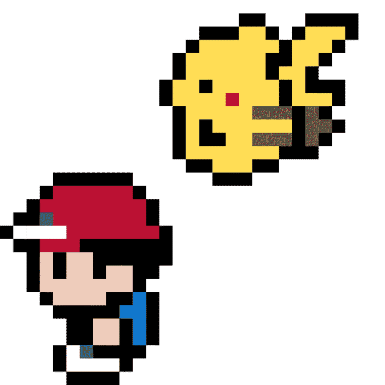 Ash+Pikachu Gameboy 5mm – Pokemon Pärlplatta Mönster