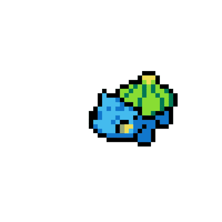 Bulbasaur grundfärger (original av felipeblast) – Pokemon Pärlplatta Mönster