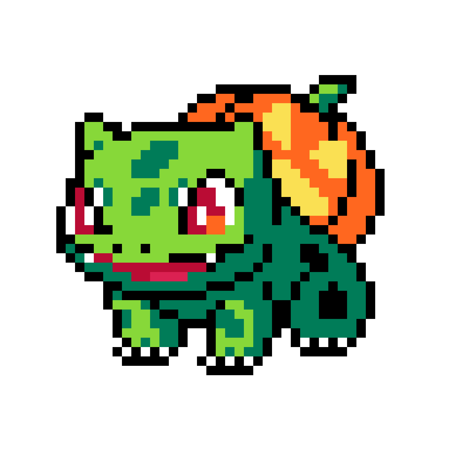 Pärlplatta mönster för Bulbasaur Halloween