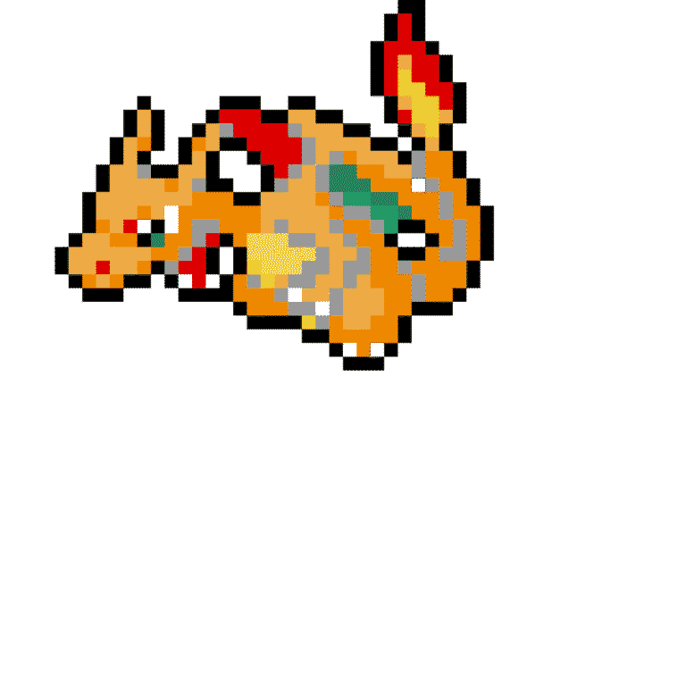 charizard – Pokemon Pärlplatta Mönster