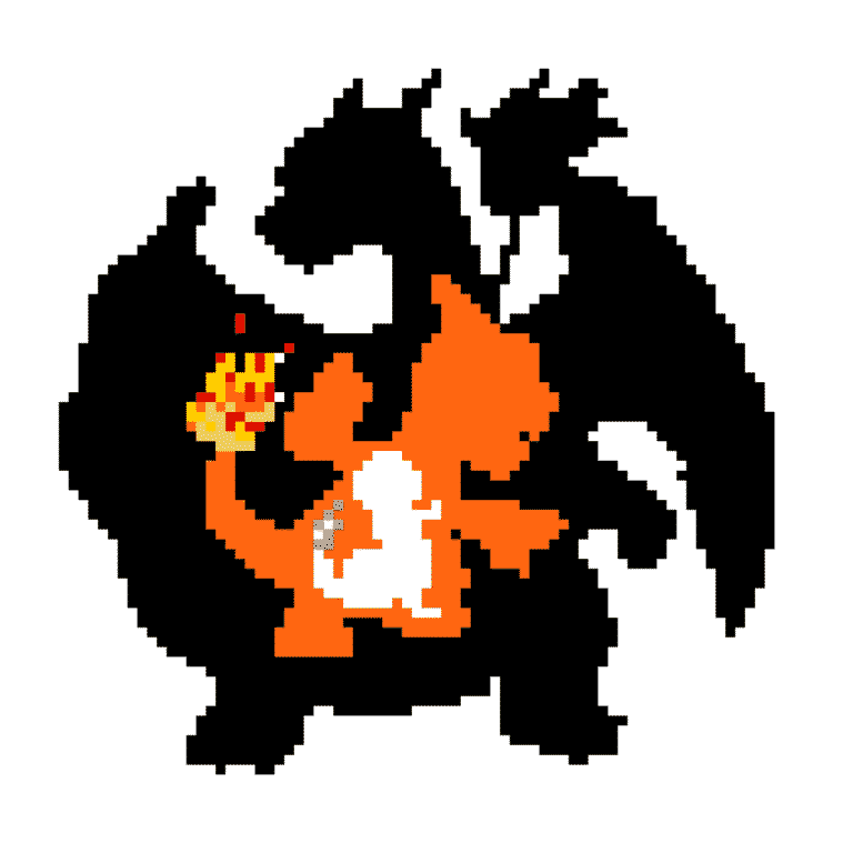 Charizard, Charmeleon och Charmander – Pokemon Pärlplatta Mönster