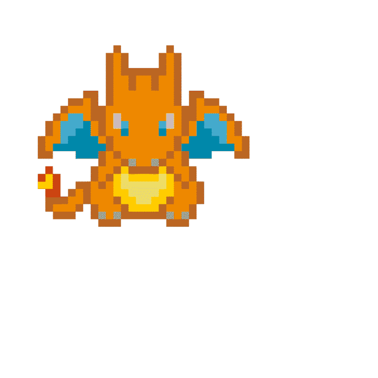 Charizard Framåt – Pokemon Pärlplatta Mönster