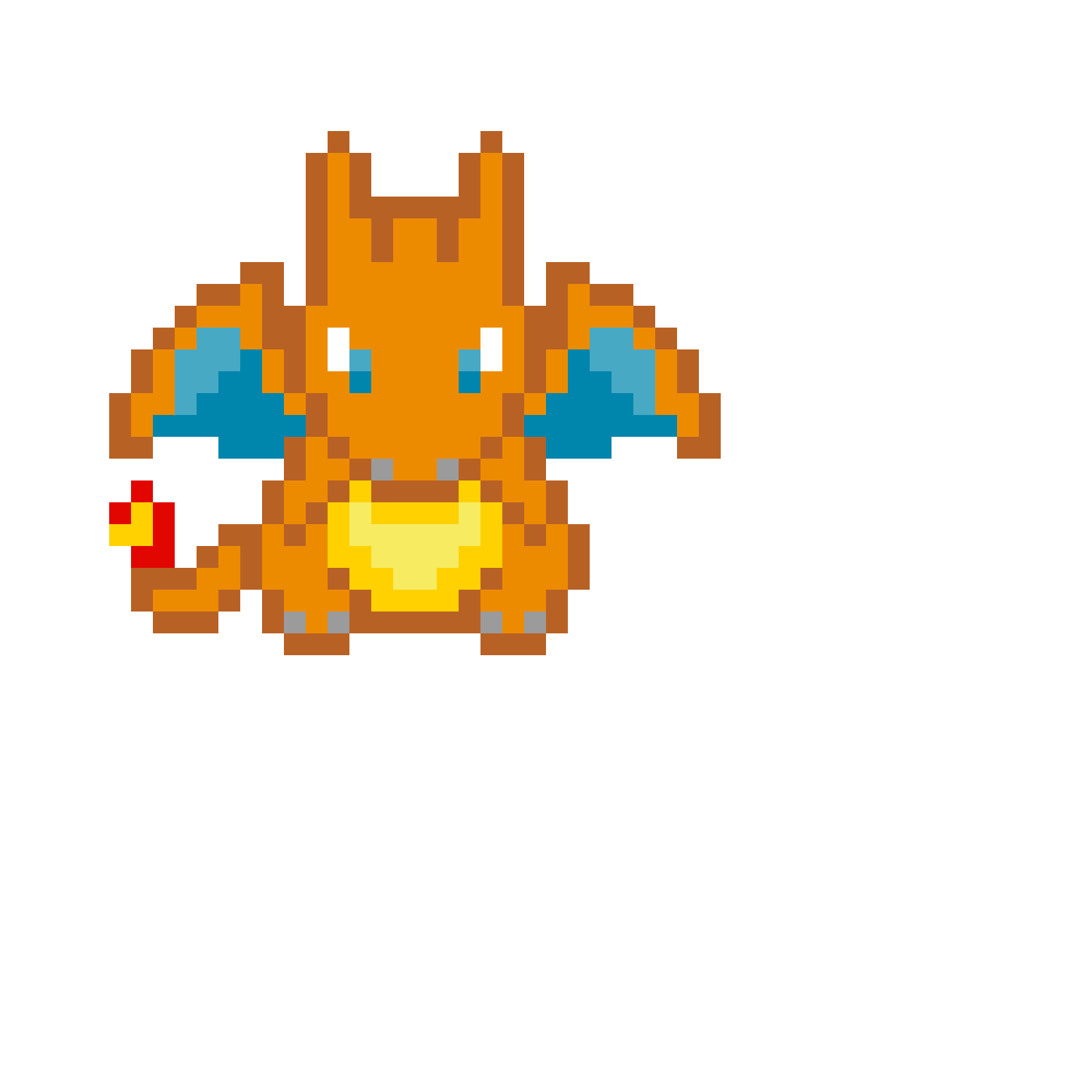 Pärlplatta mönster för Charizard frente