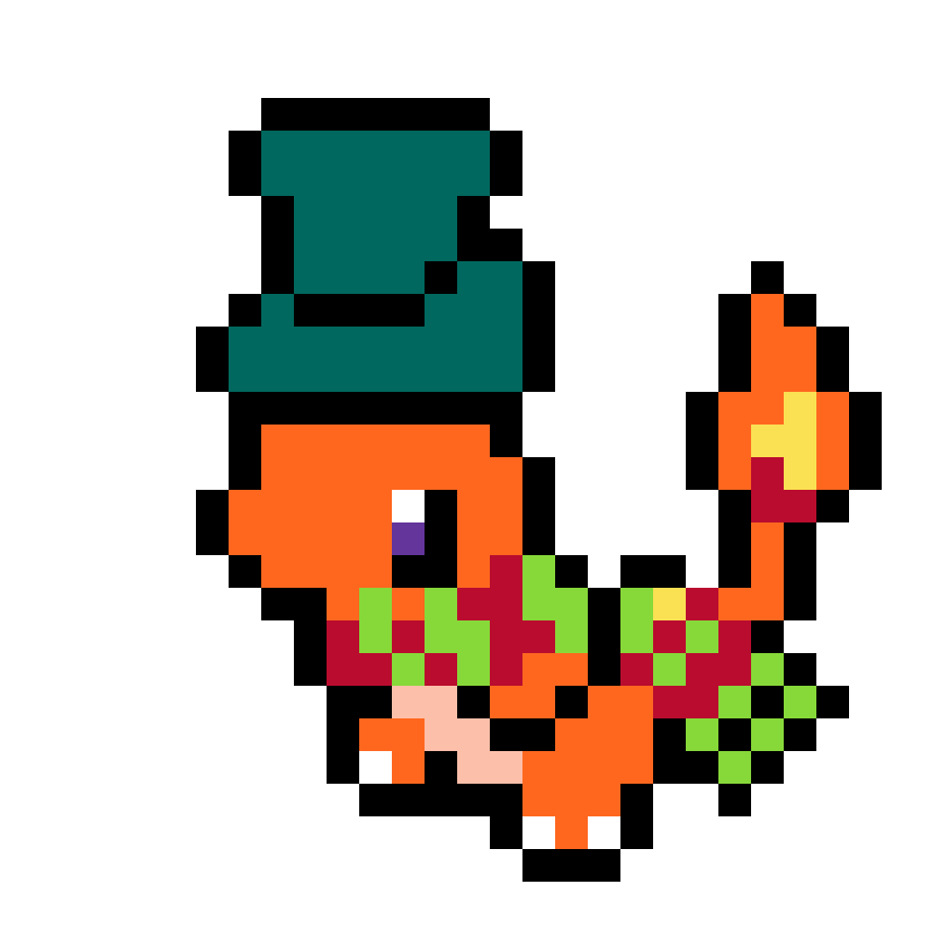 Pärlplatta mönster för Charmander Navideño