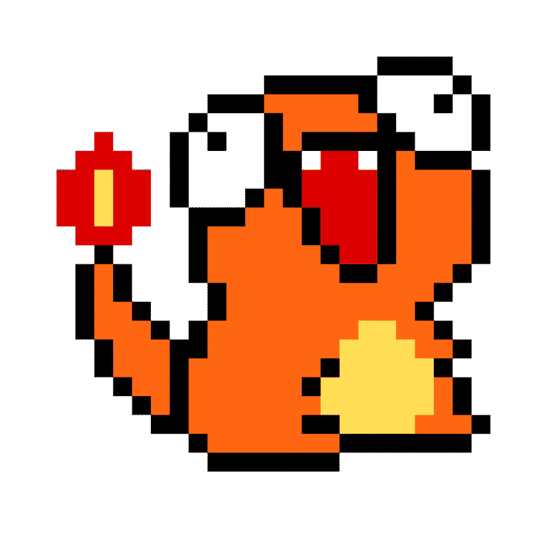 Charmander retrasao – Pokemon Pärlplatta Mönster