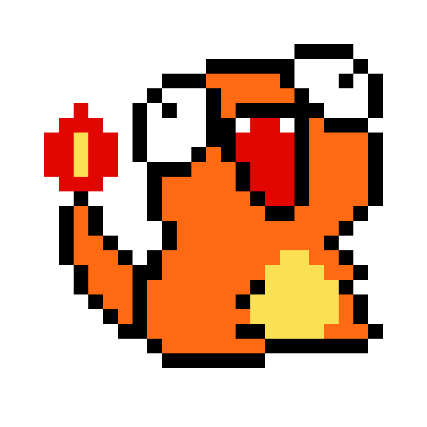 Pärlplatta mönster för Charmander retrasao