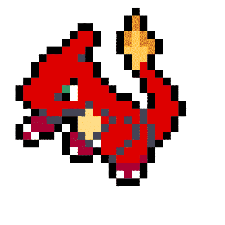 Charmeleon – Pokemon Pärlplatta Mönster