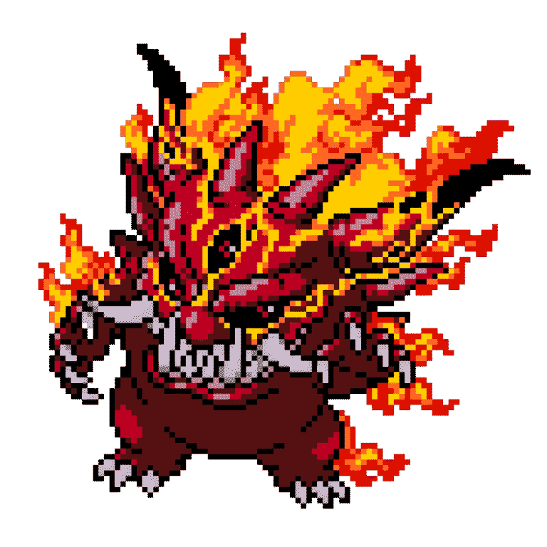 Fire Gengar – Pokemon Pärlplatta Mönster