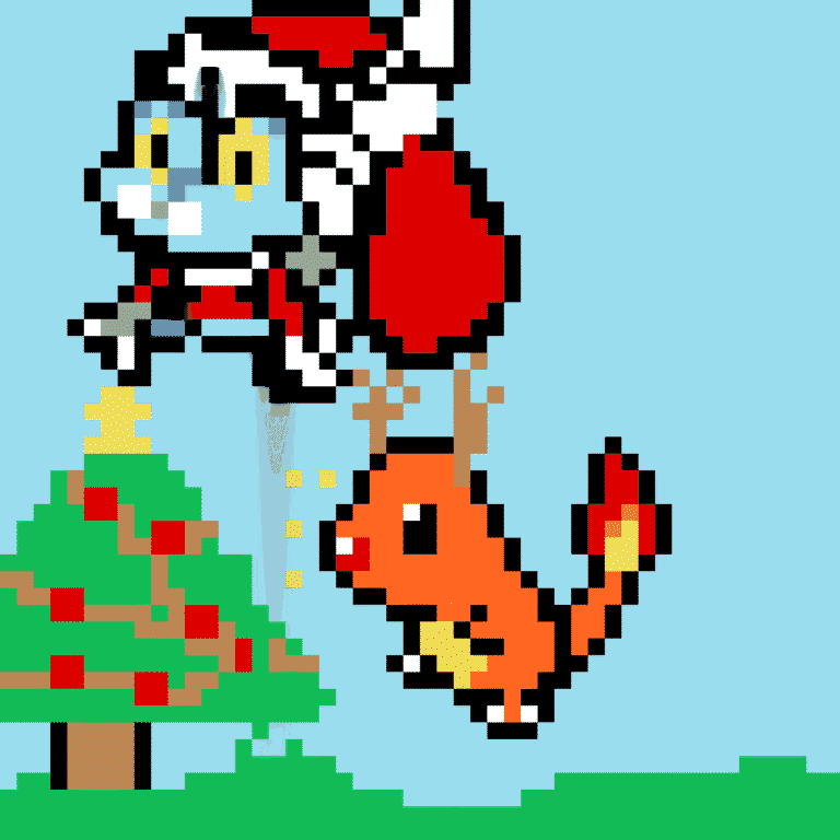Froakie navideño – Pokemon Pärlplatta Mönster