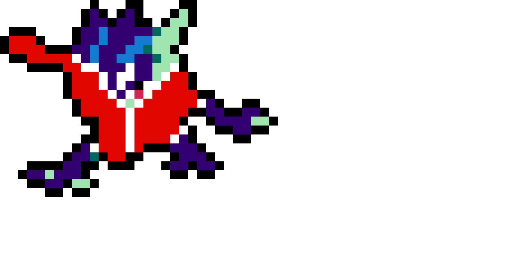 Pärlplatta mönster för Greninja Navideño (Está más feo que lamer un hama bead)