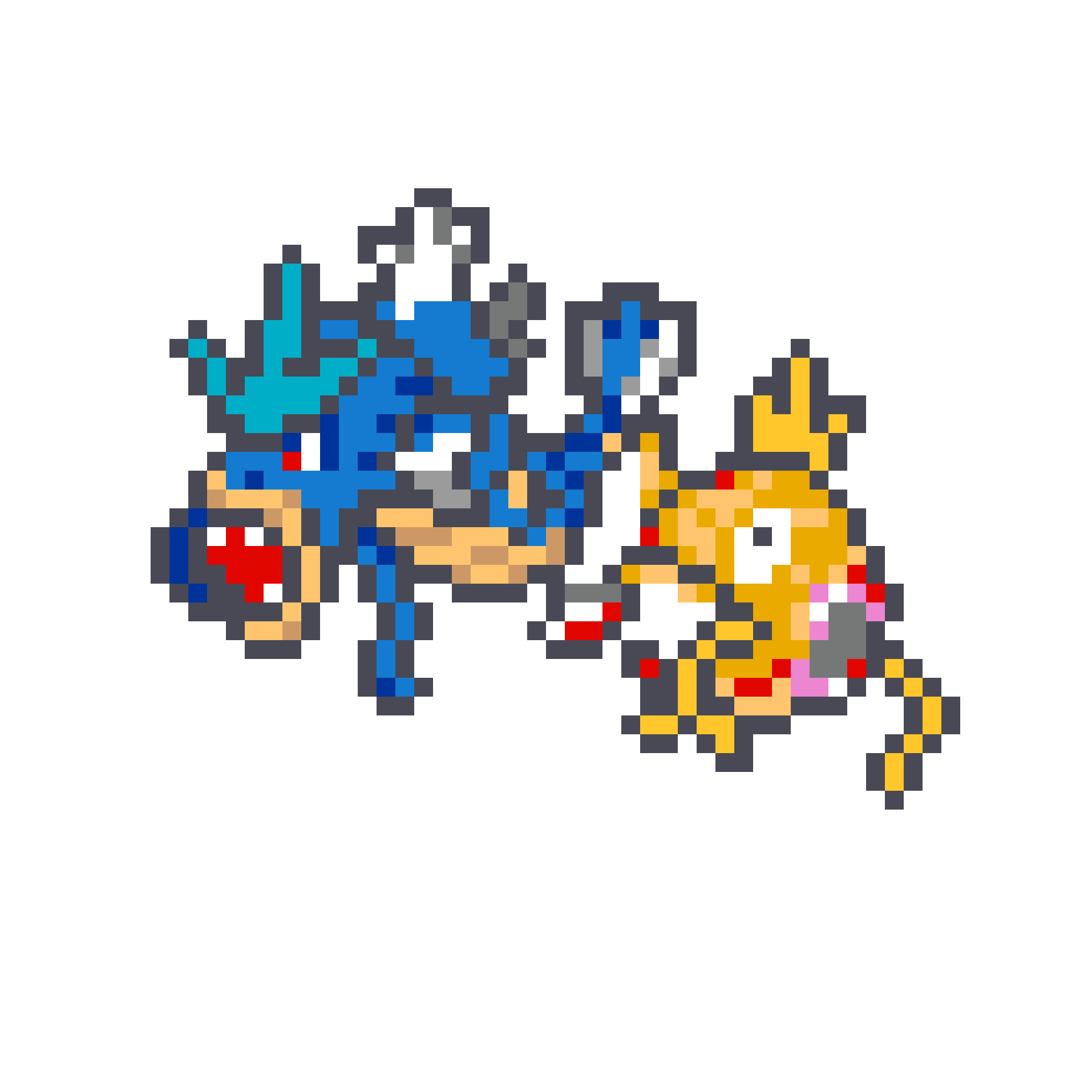Pärlplatta mönster för Gyarados y Magikarp