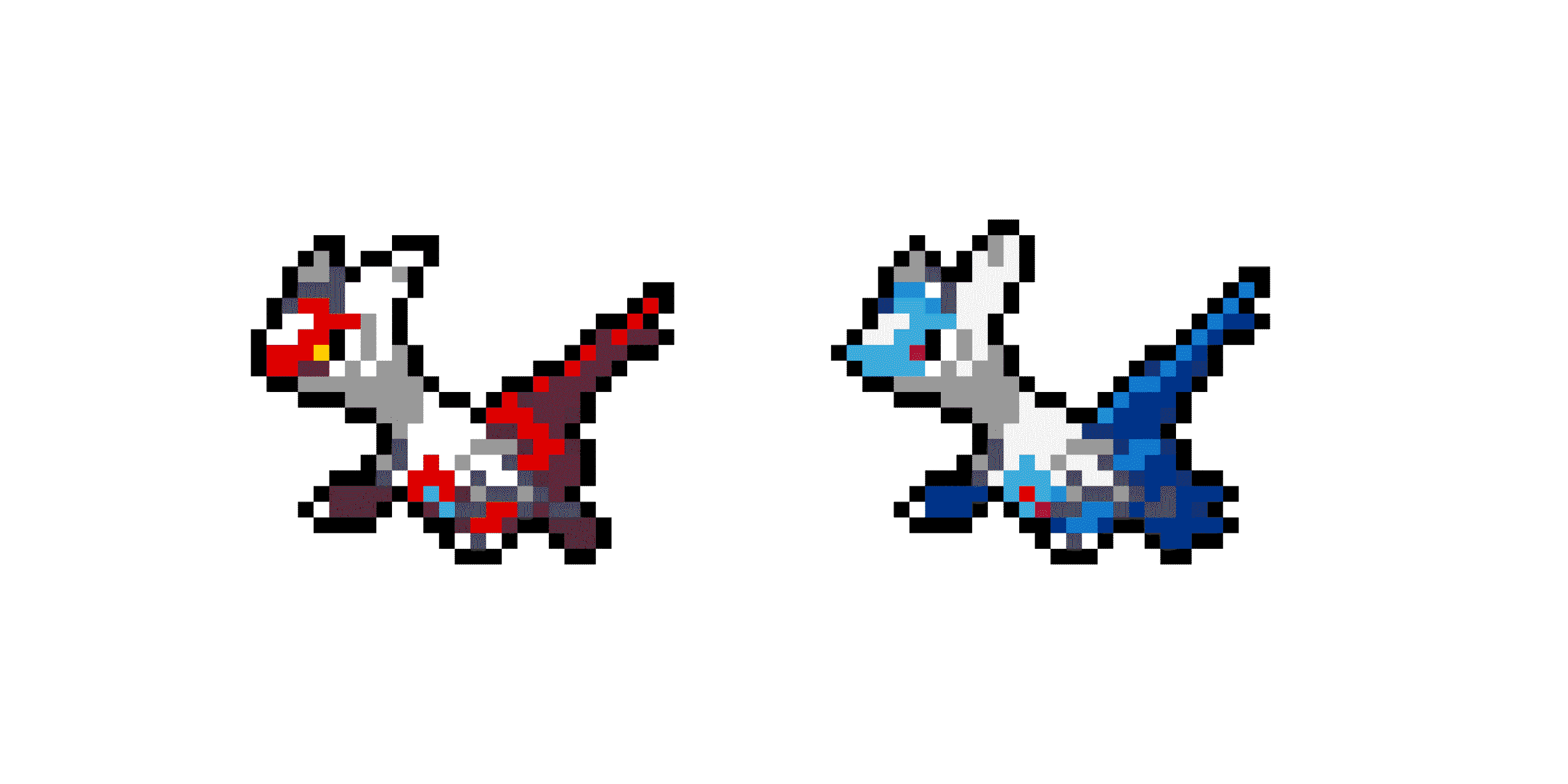 Pärlplatta mönster för Latios och Latias