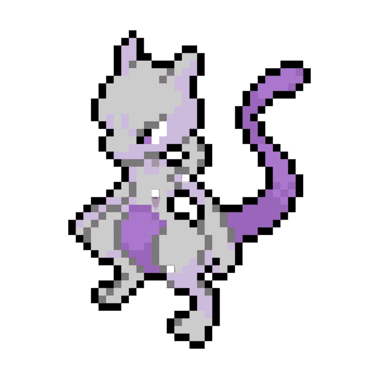 Mewtwo – Pokemon Pärlplatta Mönster