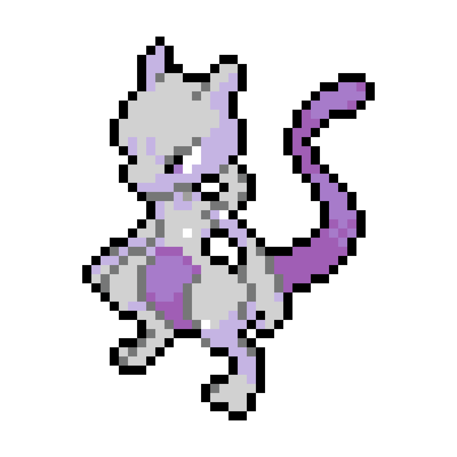 Pärlplatta mönster för Mewtwo