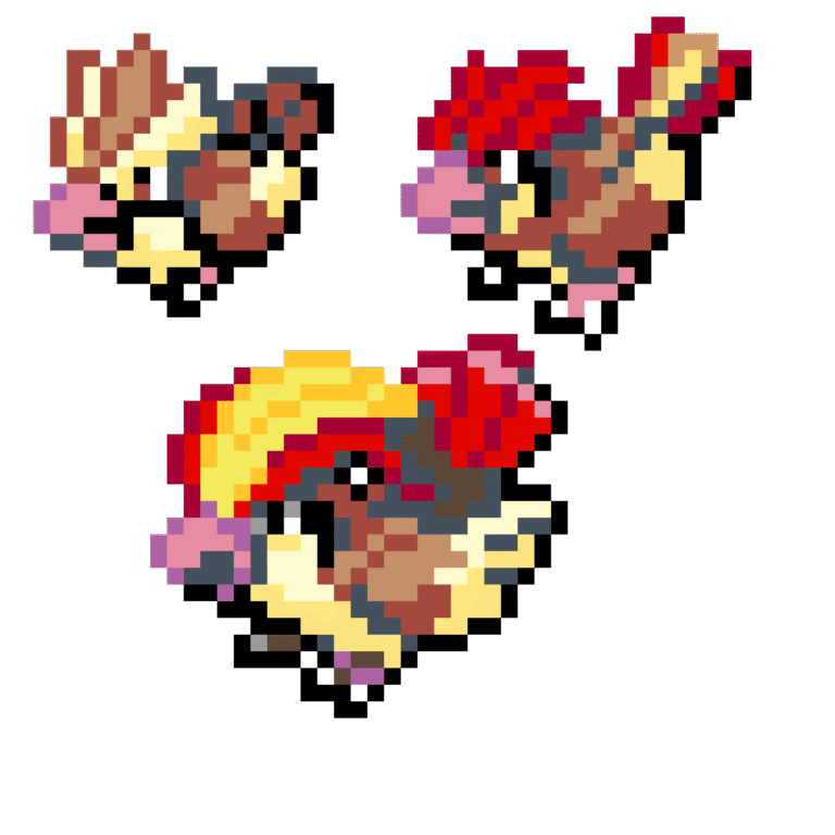 Pidgey evolutioner – Pokemon Pärlplatta Mönster