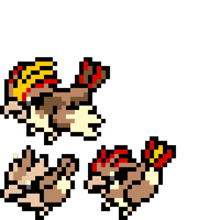 Pidgey, Pidgeotto och Pidgeot – Pokemon Pärlplatta Mönster