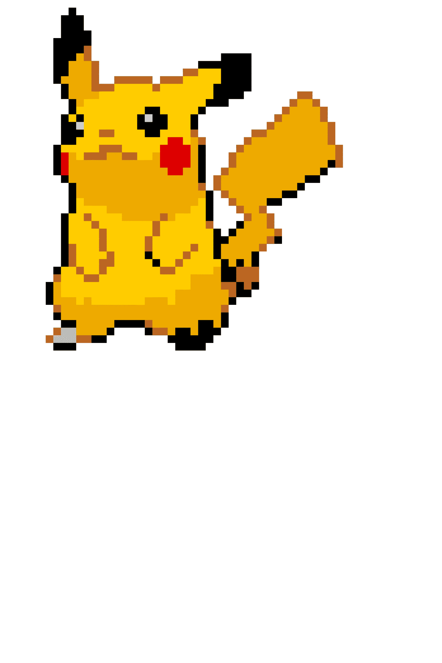 Pärlplatta mönster för Pikachu