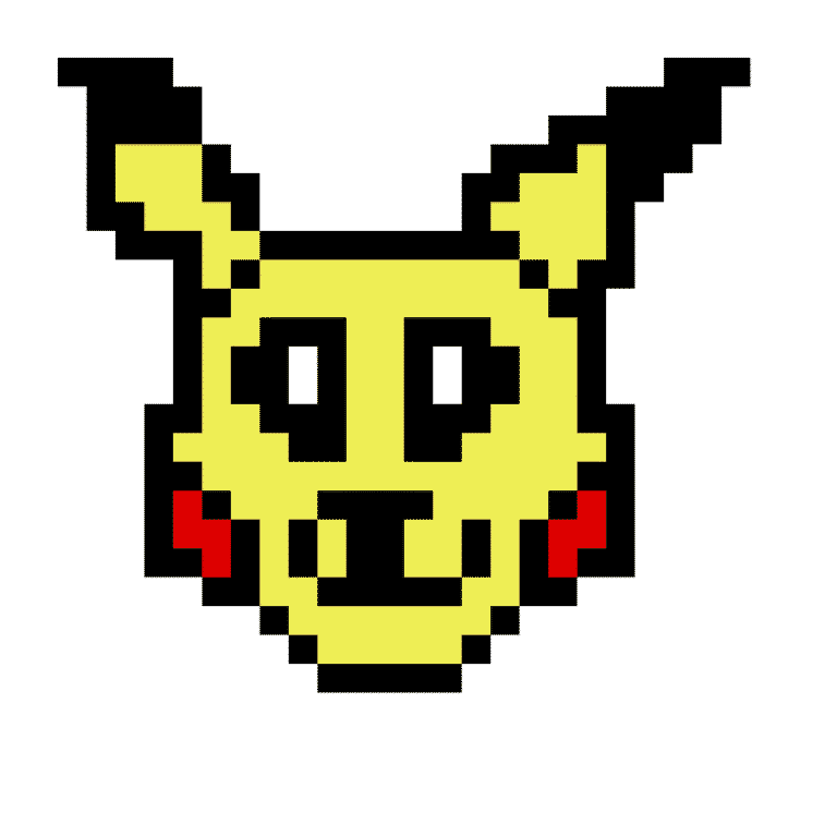 Deform Pikachu som gör mewing – Pokemon Pärlplatta Mönster