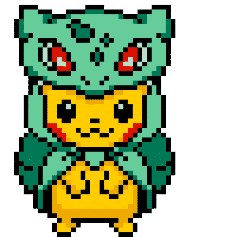 pikachu disfraz bullbasaur – Pokemon Pärlplatta Mönster