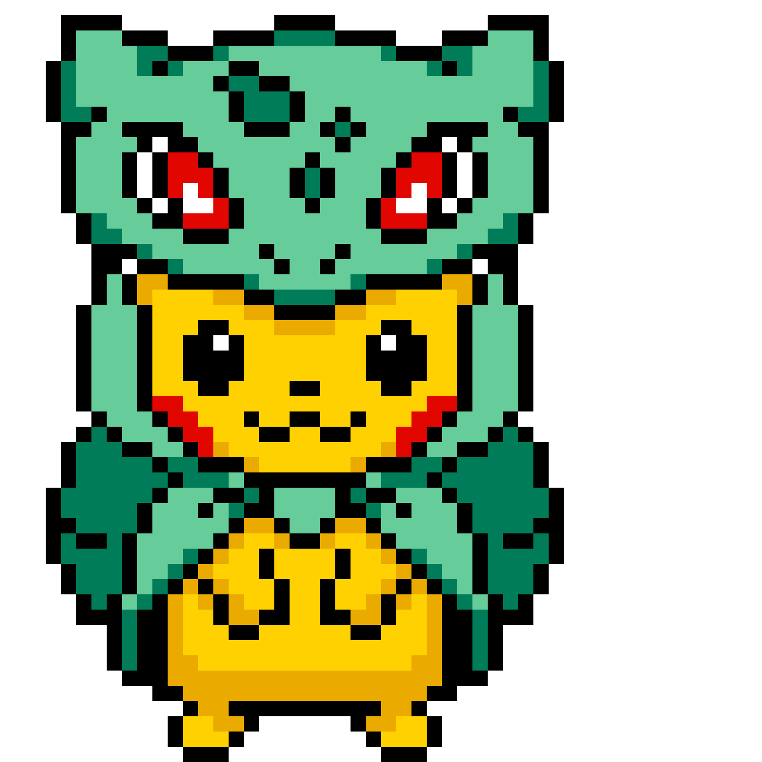 Pärlplatta mönster för pikachu disfraz bullbasaur
