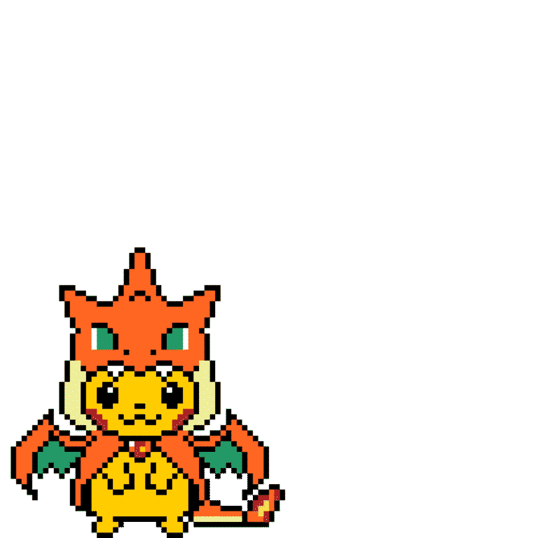 Pikachu drsfraz charizard – Pokemon Pärlplatta Mönster