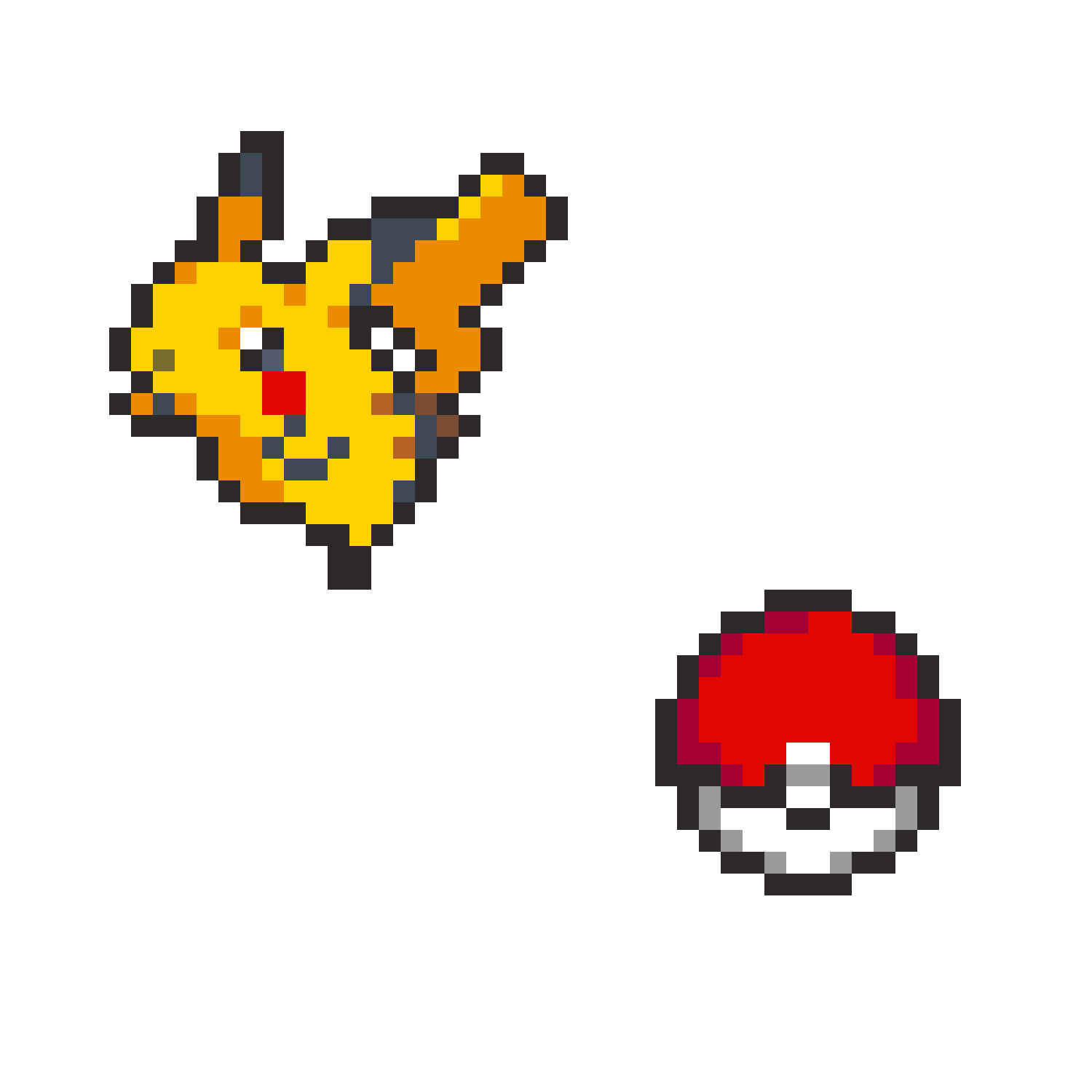 Pärlplatta mönster för Pikachu Standee + Base