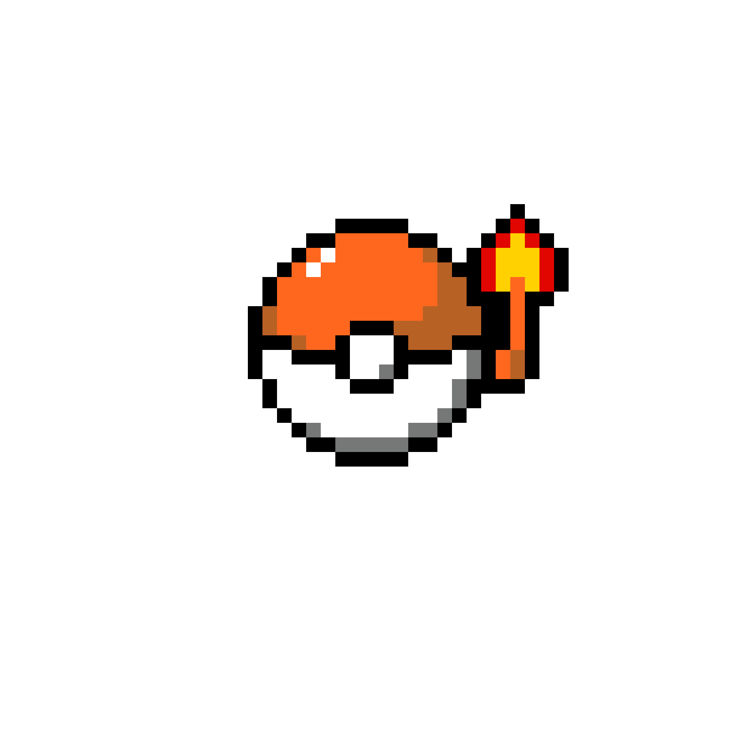 Pärlplatta mönster för Pokeball Charmander 2