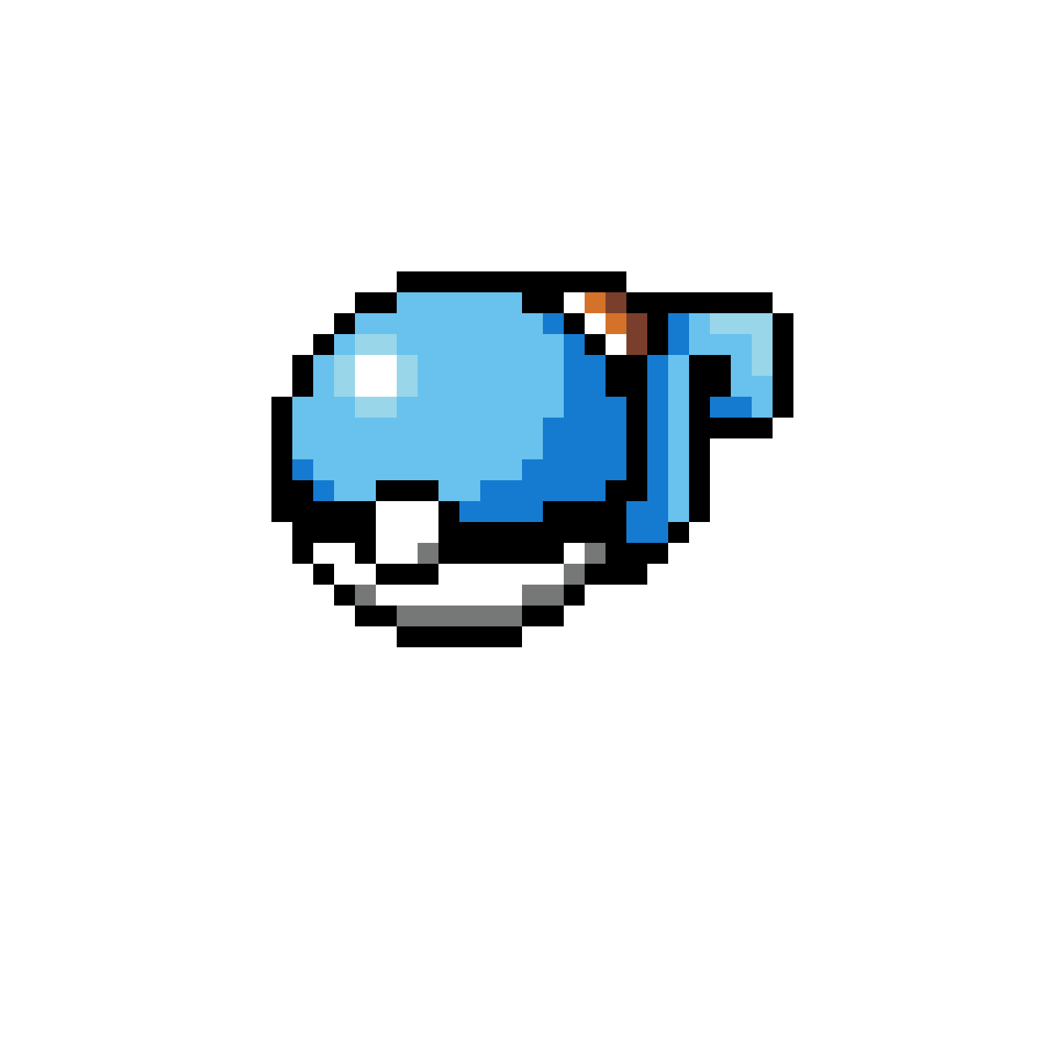 Pärlplatta mönster för Pokeball (Squirtle)