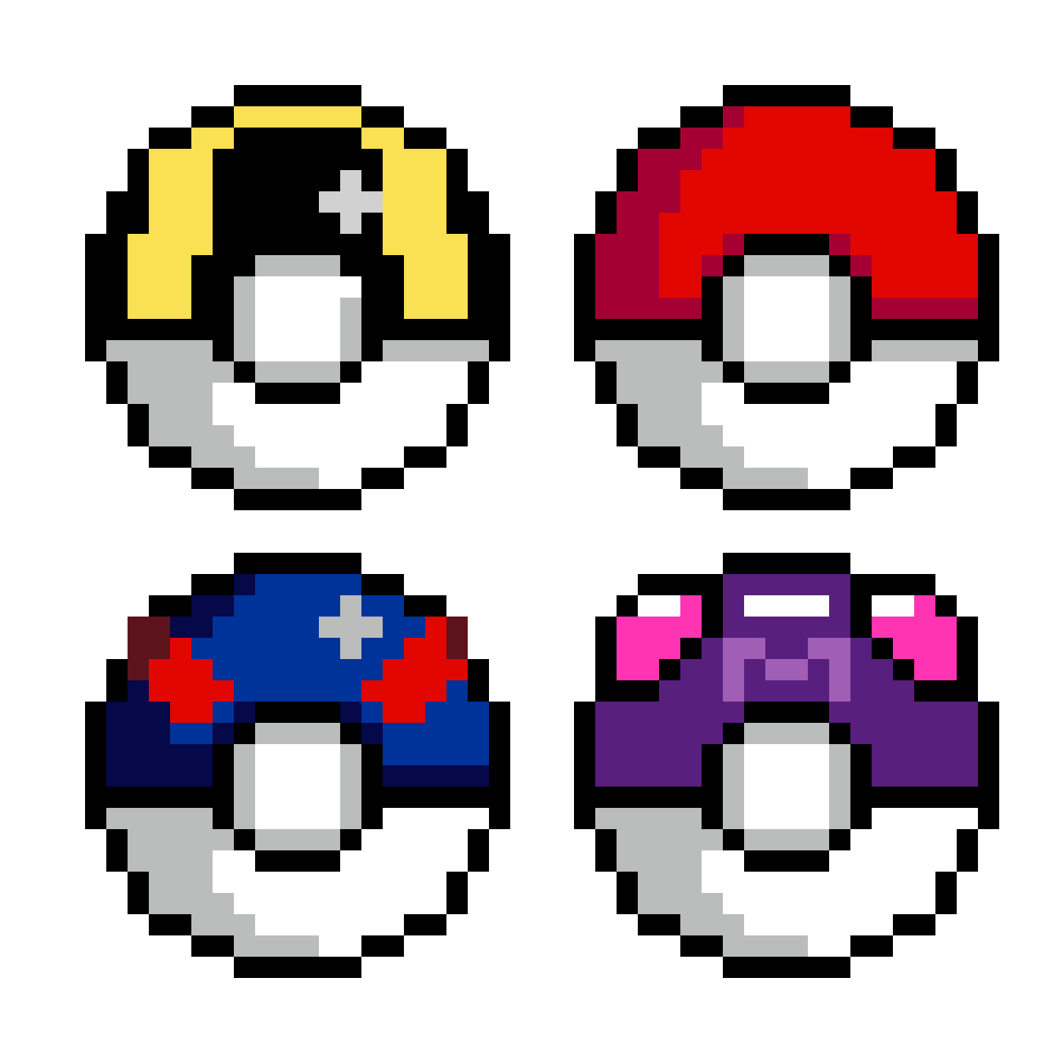Pärlplatta mönster för PokeBalls - Pokémon